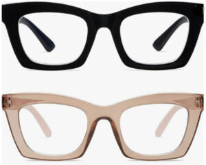 AMOMOMA Trendy Oversized Blue Light Stylish Readers Retro Square